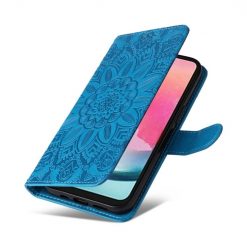 Peňaženkové puzdro Embossing Pattern Slnečnica modré – Samsung Galaxy A25 5G | Lacné Kryty Lacné Kryty | Peňaženkové puzdro Embossing Pattern Slnečnica modré – Samsung Galaxy A25 5G | Lacné Kryty