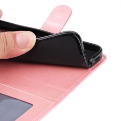 Lacné Kryty | Peňaženkové puzdro Embossing Pattern Slnečnica ružové – Samsung Galaxy A05s | Lacné Kryty
