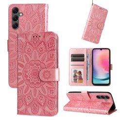Peňaženkové puzdro Embossing Pattern Slnečnica ružové – Samsung Galaxy A25 5G | Lacné Kryty Lacné Kryty | Peňaženkové puzdro Embossing Pattern Slnečnica ružové – Samsung Galaxy A25 5G | Lacné Kryty