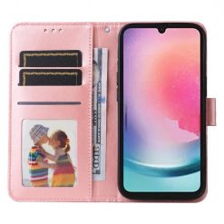 Peňaženkové puzdro Embossing Pattern Slnečnica ružové – Samsung Galaxy A25 5G | Lacné Kryty Lacné Kryty | Peňaženkové puzdro Embossing Pattern Slnečnica ružové – Samsung Galaxy A25 5G | Lacné Kryty