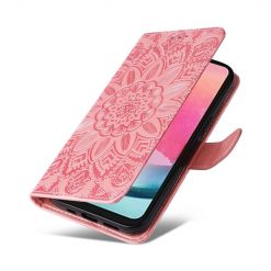 Peňaženkové puzdro Embossing Pattern Slnečnica ružové – Samsung Galaxy A25 5G | Lacné Kryty Lacné Kryty | Peňaženkové puzdro Embossing Pattern Slnečnica ružové – Samsung Galaxy A25 5G | Lacné Kryty