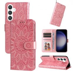 Peňaženkové puzdro Embossing Pattern Slnečnica ružové – Samsung Galaxy S24+ (S24 Plus) | Lacné Kryty Lacné Kryty | Peňaženkové puzdro Embossing Pattern Slnečnica ružové – Samsung Galaxy S24+ (S24 Plus) | Lacné Kryty