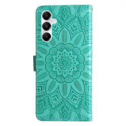 Lacné Kryty | Peňaženkové puzdro Embossing Pattern Slnečnica zelené – Samsung Galaxy A05s | Lacné Kryty