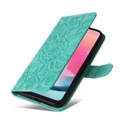Peňaženkové puzdro Embossing Pattern Slnečnica zelené – Samsung Galaxy A25 5G | Lacné Kryty Lacné Kryty | Peňaženkové puzdro Embossing Pattern Slnečnica zelené – Samsung Galaxy A25 5G | Lacné Kryty