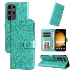 Peňaženkové puzdro Embossing Pattern Slnečnica zelené – Samsung Galaxy S24 Ultra | Lacné Kryty Lacné Kryty | Peňaženkové puzdro Embossing Pattern Slnečnica zelené – Samsung Galaxy S24 Ultra | Lacné Kryty