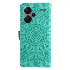 Lacné Kryty | Peňaženkové puzdro Embossing Pattern Slnečnica zelené – Xiaomi Redmi Note 13 Pro+ 5G | Lacné Kryty