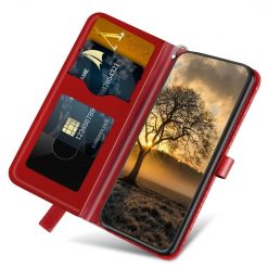 Lacné Kryty | Peňaženkové puzdro Embossing Pattern Strom červené – Samsung Galaxy A25 5G | Lacné Kryty