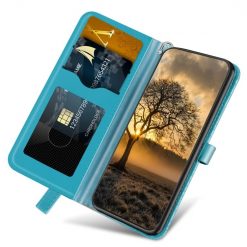 Lacné Kryty | Peňaženkové puzdro Embossing Pattern Strom modré – Samsung Galaxy A25 5G | Lacné Kryty
