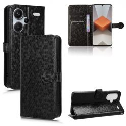 Lacné Kryty | Peňaženkové puzdro Honeycomb Dot Texture Case čierne – Xiaomi Redmi Note 13 Pro+ 5G | Lacné Kryty