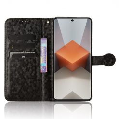 Lacné Kryty | Peňaženkové puzdro Honeycomb Dot Texture Case čierne – Xiaomi Redmi Note 13 Pro+ 5G | Lacné Kryty