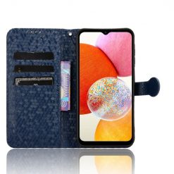 Lacné Kryty | Peňaženkové puzdro Honeycomb Dot Texture Case modré – Samsung Galaxy A15 4G/5G | Lacné Kryty
