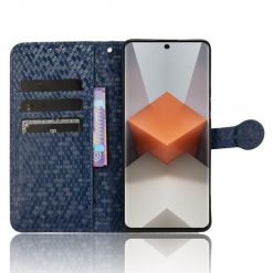Lacné Kryty | Peňaženkové puzdro Honeycomb Dot Texture Case modré – Xiaomi Redmi Note 13 Pro+ 5G | Lacné Kryty