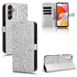 Lacné Kryty | Peňaženkové puzdro Honeycomb Dot Texture Case strieborné – Samsung Galaxy A15 4G/5G | Lacné Kryty