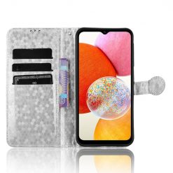 Lacné Kryty | Peňaženkové puzdro Honeycomb Dot Texture Case strieborné – Samsung Galaxy A15 4G/5G | Lacné Kryty
