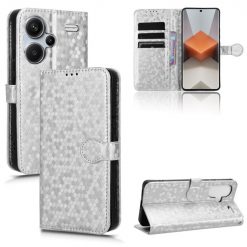 Lacné Kryty | Peňaženkové puzdro Honeycomb Dot Texture Case strieborné – Xiaomi Redmi Note 13 Pro+ 5G | Lacné Kryty