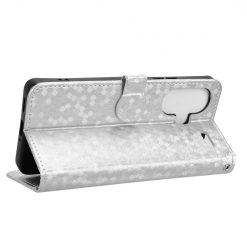 Lacné Kryty | Peňaženkové puzdro Honeycomb Dot Texture Case strieborné – Xiaomi Redmi Note 13 Pro+ 5G | Lacné Kryty