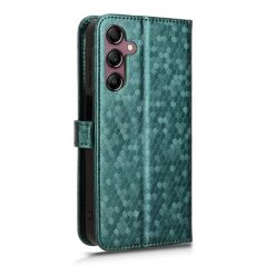Lacné Kryty | Peňaženkové puzdro Honeycomb Dot Texture Case zelené – Samsung Galaxy A15 4G/5G | Lacné Kryty