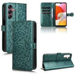 Lacné Kryty | Peňaženkové puzdro Honeycomb Dot Texture Case zelené – Samsung Galaxy A15 4G/5G | Lacné Kryty