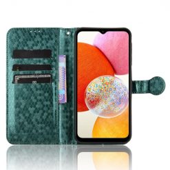Lacné Kryty | Peňaženkové puzdro Honeycomb Dot Texture Case zelené – Samsung Galaxy A15 4G/5G | Lacné Kryty