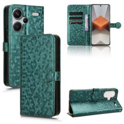 Lacné Kryty | Peňaženkové puzdro Honeycomb Dot Texture Case zelené – Xiaomi Redmi Note 13 Pro+ 5G | Lacné Kryty