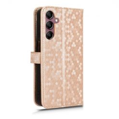 Peňaženkové puzdro Honeycomb Dot Texture Case zlaté – Samsung Galaxy A15 4G/5G | Lacné Kryty Lacné Kryty | Peňaženkové puzdro Honeycomb Dot Texture Case zlaté – Samsung Galaxy A15 4G/5G | Lacné Kryty