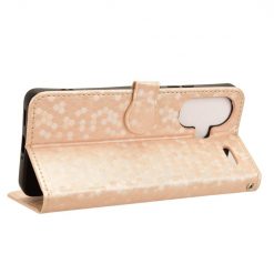 Lacné Kryty | Peňaženkové puzdro Honeycomb Dot Texture Case zlaté – Xiaomi Redmi Note 13 Pro+ 5G | Lacné Kryty