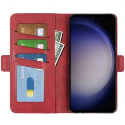 Lacné Kryty | Peňaženkové puzdro Magnetic fresh case červené – Samsung Galaxy S24+ (S24 Plus) | Lacné Kryty