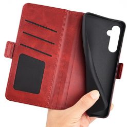 Lacné Kryty | Peňaženkové puzdro Magnetic fresh case červené – Samsung Galaxy S24+ (S24 Plus) | Lacné Kryty