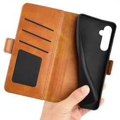 Peňaženkové puzdro Magnetic fresh case hnedé – Samsung Galaxy S24+ (S24 Plus) | Lacné Kryty Lacné Kryty | Peňaženkové puzdro Magnetic fresh case hnedé – Samsung Galaxy S24+ (S24 Plus) | Lacné Kryty