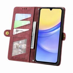 Lacné Kryty | Peňaženkové puzdro Purse case červené – Samsung Galaxy A15 4G/5G | Lacné Kryty