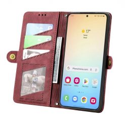 Lacné Kryty | Peňaženkové puzdro Purse case červené – Samsung Galaxy S24+ (S24 Plus) | Lacné Kryty