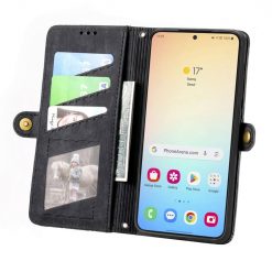 Lacné Kryty | Peňaženkové puzdro Purse case čierne – Samsung Galaxy S24+ (S24 Plus) | Lacné Kryty