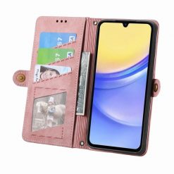 Lacné Kryty | Peňaženkové puzdro Purse case ružové – Samsung Galaxy A15 4G/5G | Lacné Kryty