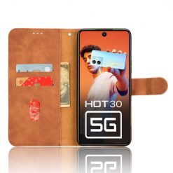 Lacné Kryty | Peňaženkové puzdro Solid hnedé – Infinix Hot 30 5G | Lacné Kryty