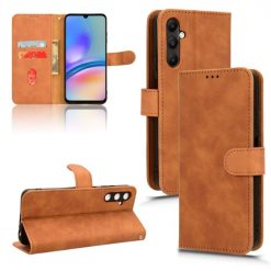 Lacné Kryty | Peňaženkové puzdro Solid hnedé – Samsung Galaxy A05s | Lacné Kryty
