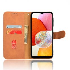 Lacné Kryty | Peňaženkové puzdro Solid hnedé – Samsung Galaxy A25 5G | Lacné Kryty