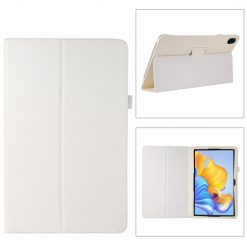 Lacné Kryty | Knižkové puzdro Litchi Skin case biele – Honor Pad 8 | Lacné Kryty