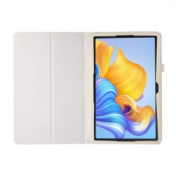 Lacné Kryty | Knižkové puzdro Litchi Skin case biele – Honor Pad 8 | Lacné Kryty