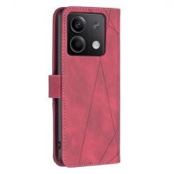 Knižkové puzdro Rhombus červené – Xiaomi Redmi Note 13 (4G) | Lacné Kryty Lacné Kryty | Knižkové puzdro Rhombus červené – Xiaomi Redmi Note 13 (4G) | Lacné Kryty