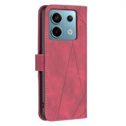 Lacné Kryty | Knižkové puzdro Rhombus červené – Xiaomi Redmi Note 13 Pro 5G / Poco X6 5G | Lacné Kryty