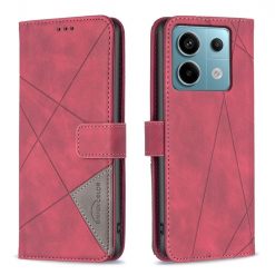 Lacné Kryty | Knižkové puzdro Rhombus červené – Xiaomi Redmi Note 13 Pro 5G / Poco X6 5G | Lacné Kryty