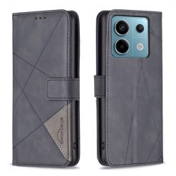 Lacné Kryty | Knižkové puzdro Rhombus čierne – Xiaomi Redmi Note 13 Pro 5G / Poco X6 5G | Lacné Kryty
