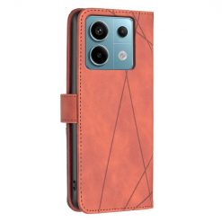 Knižkové puzdro Rhombus hnedé – Xiaomi Redmi Note 13 Pro 5G / Poco X6 5G | Lacné Kryty Lacné Kryty | Knižkové puzdro Rhombus hnedé – Xiaomi Redmi Note 13 Pro 5G / Poco X6 5G | Lacné Kryty