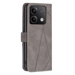 Lacné Kryty | Knižkové puzdro Rhombus sivé – Xiaomi Redmi Note 13 (4G) | Lacné Kryty