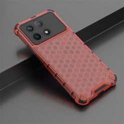 Lacné Kryty | Odolný kryt Honeycomb Armor červený – Xiaomi Poco X6 Pro | Lacné Kryty