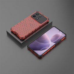 Lacné Kryty | Odolný kryt Honeycomb Armor červený – Xiaomi Poco X6 Pro | Lacné Kryty