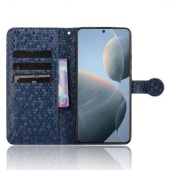 Lacné Kryty | Peňaženkové puzdro Honeycomb Dot Texture Case modré – Xiaomi Poco X6 Pro | Lacné Kryty
