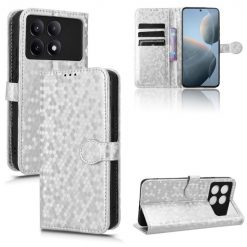 Lacné Kryty | Peňaženkové puzdro Honeycomb Dot Texture Case strieborné – Xiaomi Poco X6 Pro | Lacné Kryty