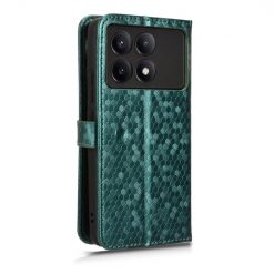 Lacné Kryty | Peňaženkové puzdro Honeycomb Dot Texture Case zelené – Xiaomi Poco X6 Pro | Lacné Kryty