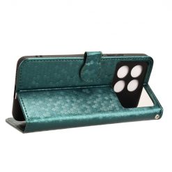 Lacné Kryty | Peňaženkové puzdro Honeycomb Dot Texture Case zelené – Xiaomi Poco X6 Pro | Lacné Kryty